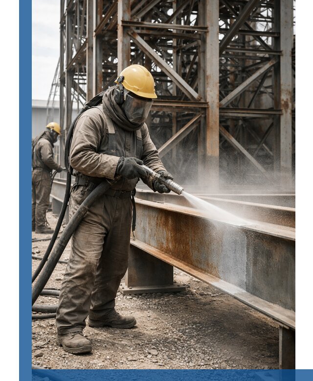 Пескоструйная очистка металлоконструкций в Муравленке промышленная