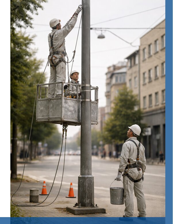 Покраска опор освещения в Муравленке от 5353 р. | ВЫСОТНИК-Мрв