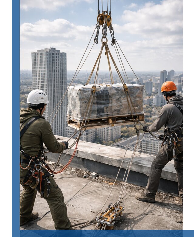 Подъем и монтаж крупногабаритных грузов на крышу в Муравленке