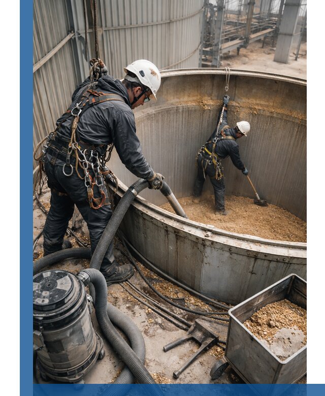 Профессиональная чистка зерновых бункеров в Муравленке с выездом