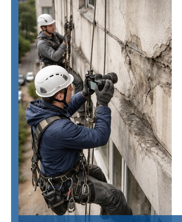 Фотофиксация дефектов фасада с высотной съемкой в Муравленке