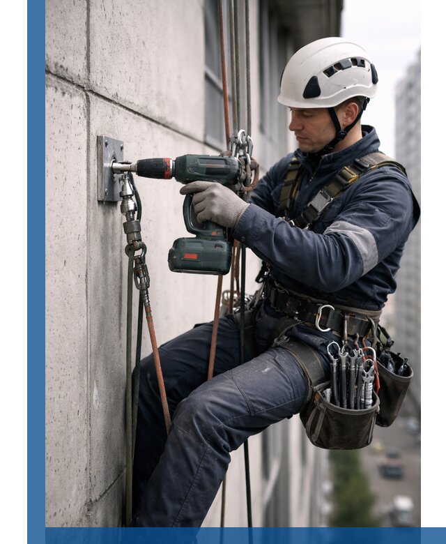 Установка анкерных точек для высотных работ в Муравленке