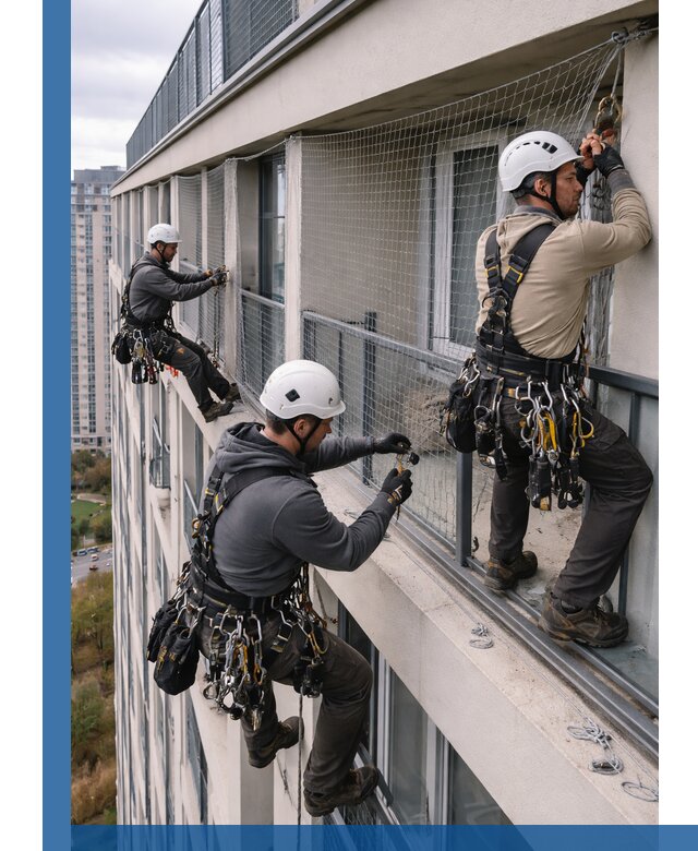 Профессиональный монтаж защитной сетки от птиц в Муравленке