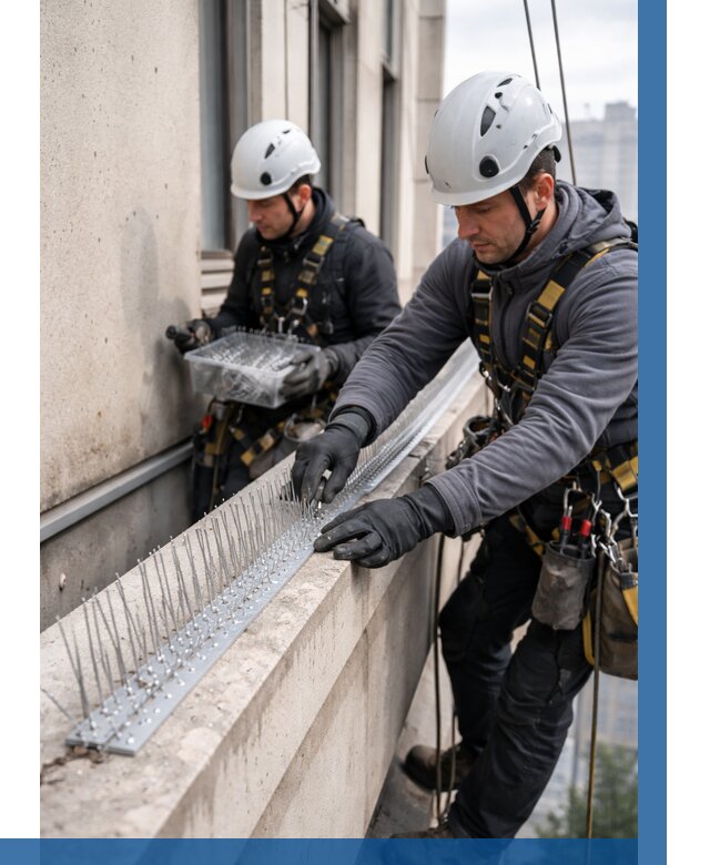 Установка шипов от птиц в Муравленке от 910 р. | ВЫСОТНИК-Мрв